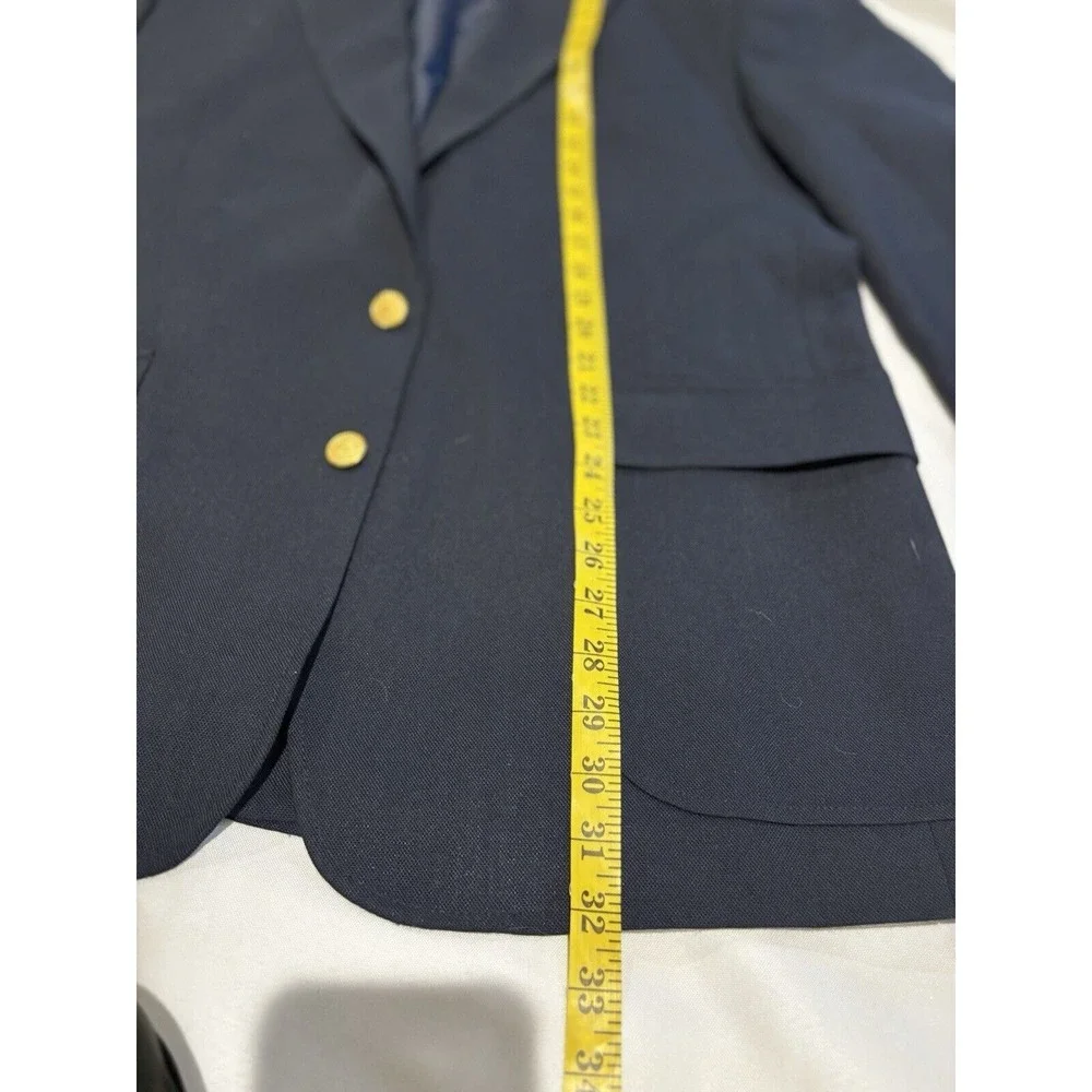 Edwards Mens Navy Blue Two Button Blazer jacket Gold Buttons 44R nautical preppy